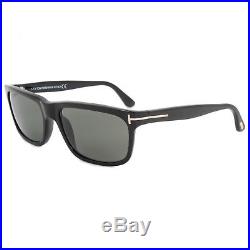 Tom Ford Hugh Square Sunglasses FT0337 01N 55 Black Frames Green Lenses