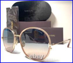 Tom Ford Hunter-02 Tf 946 72w Peach Gold W /blue Gradient Lens Sunglasses 58-18