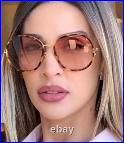 Tom Ford Hunter-02 Tf 946 72w Peach Gold W /blue Gradient Lens Sunglasses 58-18