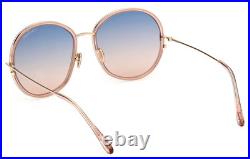 Tom Ford Hunter-02 Tf 946 72w Peach Gold W /blue Gradient Lens Sunglasses 58-18