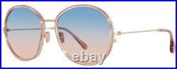 Tom Ford Hunter-02 Tf 946 72w Peach Gold W /blue Gradient Lens Sunglasses 58-18