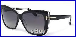 Tom Ford IRINA TF390 03D Polarized Black Gold Grey Women Sunglasses 59mm ITALY