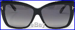 Tom Ford IRINA TF390 03D Polarized Black Gold Grey Women Sunglasses 59mm ITALY