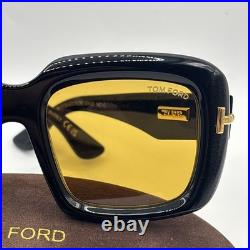 Tom Ford Icon Collection Sunglasses TF1330 01E Black Frame Yellow Lens Authentic