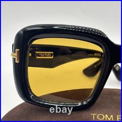 Tom Ford Icon Collection Sunglasses TF1330 01E Black Frame Yellow Lens Authentic