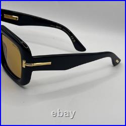 Tom Ford Icon Collection Sunglasses TF1330 01E Black Frame Yellow Lens Authentic