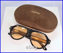 Tom Ford Icon TF1225 01E 59mm Aviator Sunglasses in Black with Brown Lens