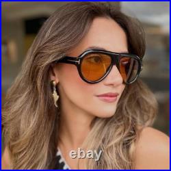 Tom Ford Icon TF1225 Pilot Sunglasses Black And Yellow Lenses