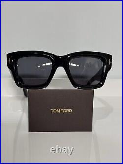 Tom Ford Ilias TF1154 Eco 01A Black Chunky Acetate Bold Sunglasses 50mm