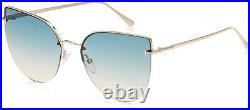 Tom Ford Ingrid TF0652 28P Light Ruthenium and Turquoise Sunglasses Sonnebrille