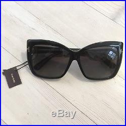 Tom Ford Irina Sunglasses 59mm Polarized Black Oversized Square Women's NEW $455