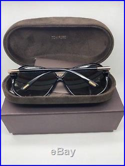 Tom Ford Islay TF 224 01F Black Gray Gradient Lens Oversized Sunglasses