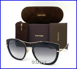 Tom Ford JOEY FT0760 01B Shiny Black / Gradient Smoke 58mm Sunglasses TF0760
