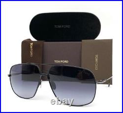 Tom Ford JOHN FT0746 01W Shiny Black / Gradient Blue 62mm Sunglasses TF0746