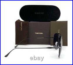 Tom Ford JOHN FT0746 01W Shiny Black / Gradient Blue 62mm Sunglasses TF0746