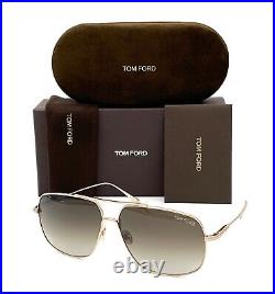Tom Ford JOHN FT0746 28K Gold / Brown Gradient 62mm Sunglasses TF0746