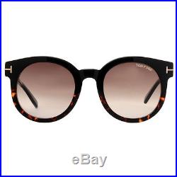 Tom Ford Janina TF 435 01K Black Havana/Rose Gold Women's Round Sunglasses