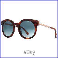Tom Ford Janina TF 435 52P Havana/Rose Gold Blue Gradient Round Sunglasses