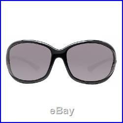 Tom Ford Jennifer TF008 199 Shiny Black Smoke Grey Soft Square Sunglasses