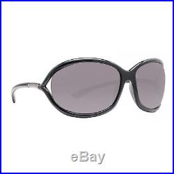 Tom Ford Jennifer TF008 199 Shiny Black Smoke Grey Soft Square Sunglasses