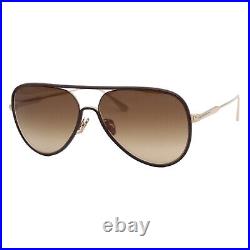 Tom Ford Jessie-02 1016 32N Gold Brown Leather Men's Sunglasses 60-15-145 WithCase