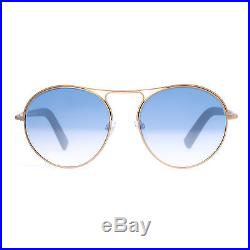 Tom Ford Jessie TF 449 37W Matte Gold Blue Gradient Sunglasses