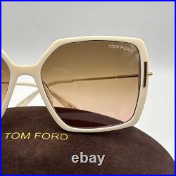 Tom Ford Joanna Butterfly Sunglasses TF1039 25F Ivory 59mm FT1039