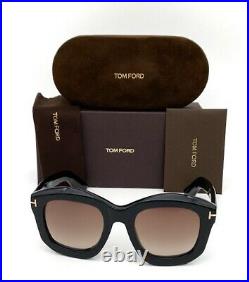 Tom Ford Julia FT0582 01F Shiny Black / Brown Gradient 50mm Sunglasses TF0582