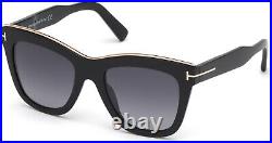 Tom Ford Julie FT0685 Womens Sunglasses 01C Shiny Black / Smoky Grey Lens 52 mm