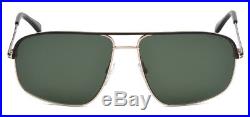 Tom Ford Justin Matte Black/Gold Navigator Sunglasses Made In Italy FT0467 02N