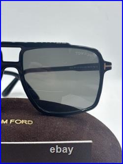 Tom Ford KEMP FT1177 Shiny Black/Grey (01A) Sunglasses Flawless Authentic