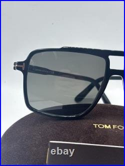 Tom Ford KEMP FT1177 Shiny Black/Grey (01A) Sunglasses Flawless Authentic