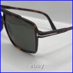 Tom Ford KEMP FT1177 Shiny Havana/Green (53N) Sunglasses Authentic With Case