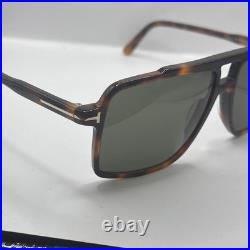 Tom Ford KEMP FT1177 Shiny Havana/Green (53N) Sunglasses Authentic With Case