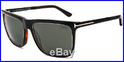 Tom Ford Karlie Square Unisex Sunglasses Shiny Black Polarized Green Ft 0392 01r