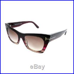 Tom Ford Kasia TF 459 71F Burgundy Shaded Plastic Sunglasses Brown Gradient Lens