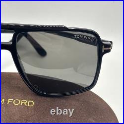 Tom Ford Kemp FT1177 01A Sunglasses Shiny Black/Smoke Lenses 59mm Flawless