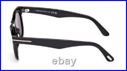 Tom Ford Kendel FT1076 01M Shiny Black/Blue Polarized Square Men's Sunglasses