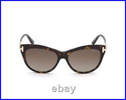 Tom Ford Kira TF821 52F Brown Havana Cat Eye Sunglasses Plastic Frame 56-16-140