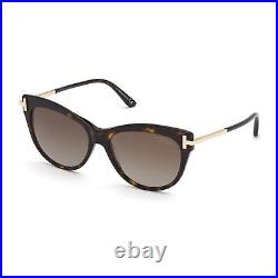 Tom Ford Kira TF821 52F Brown Havana Cat Eye Sunglasses Plastic Frame 56-16-140