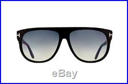 Tom Ford Kristen Unisex Sunglasses Shiny Black Grey Gradient Ft 0375 02n