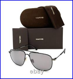 Tom Ford LEN FT0815 01C Black / Smoke Mirror 58mm Sunglasses TF0815