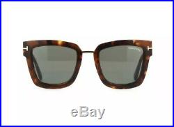 Tom Ford Lara-02 FT0573 TF 573 55A Squared Havana Brown Gold Women Sunglasses