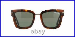 Tom Ford Lara-02 Sunglasses TF0573 55A Squared Havana/Gold Smoke FT0573 52mm NEW