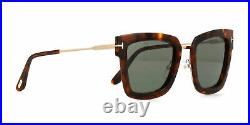 Tom Ford Lara-02 Sunglasses TF0573 55A Squared Havana/Gold Smoke FT0573 52mm NEW