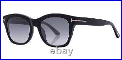 Tom Ford Lauren Women's Shiny Black Soft Square Sunglasses FT0614-01C-52 Italy