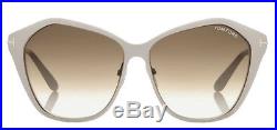 Tom Ford Lena Women's Ivory Geometric Sunglasses Made In Italy FT0391 25F