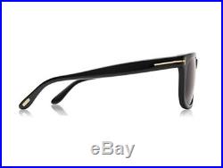 Tom Ford Leo FT9336 01V Shiny Black Gold Dark Blue Lens Men Sunglasses Authentic