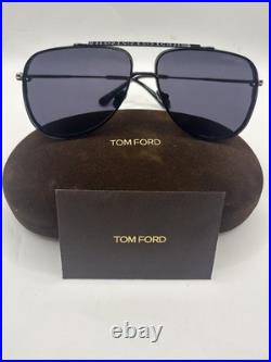 Tom Ford Leon FT1071 01A Metal Shiny Black Smoke 62 mm Men's Sunglasses
