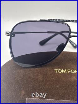 Tom Ford Leon FT1071 01A Metal Shiny Black Smoke 62 mm Men's Sunglasses